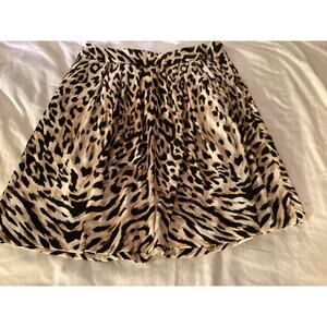 White House Black Market Women's Animal Print Pleated‎ Lined Skirt Size 10